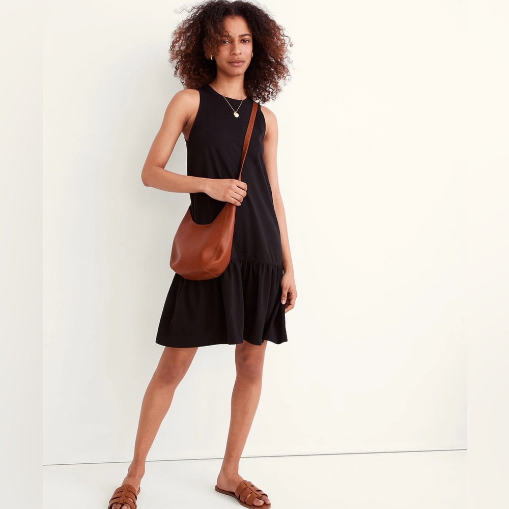 Madewell Brightside Ruffle Hem Tank‎ Mini Dress True Black XS - Picture 4 of 13